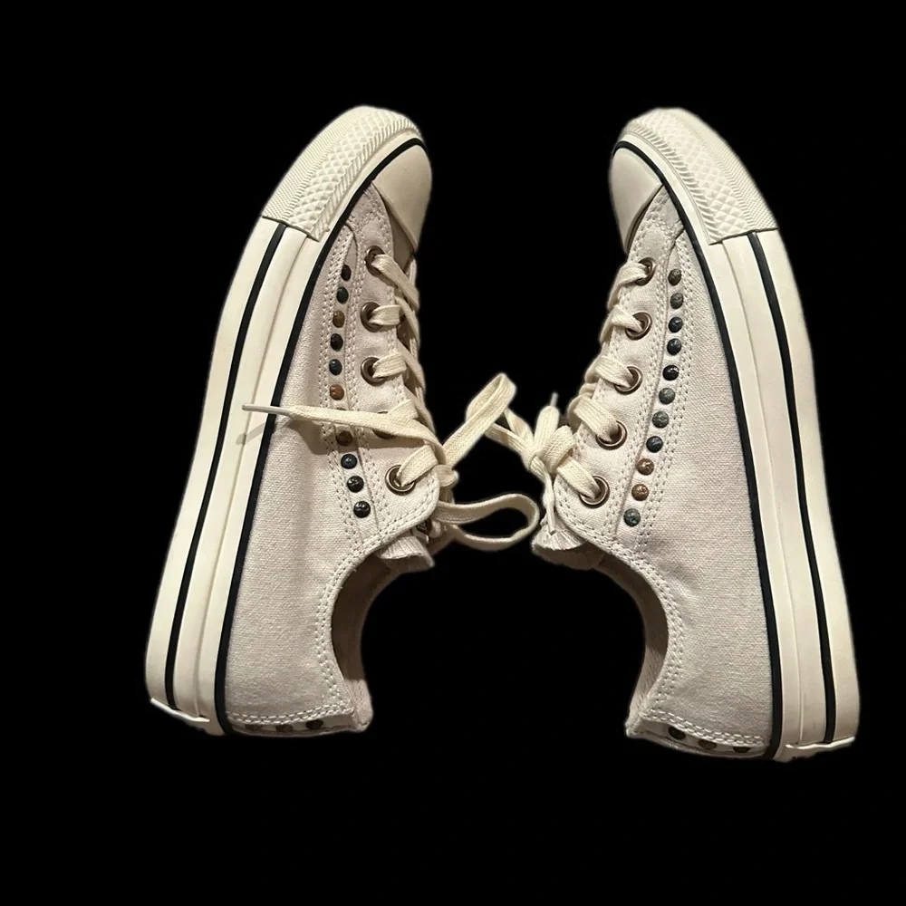 Converse All Star Stud Parchment/Egret Sneakers Low-Top‎ Shoes - Picture 2 of 10